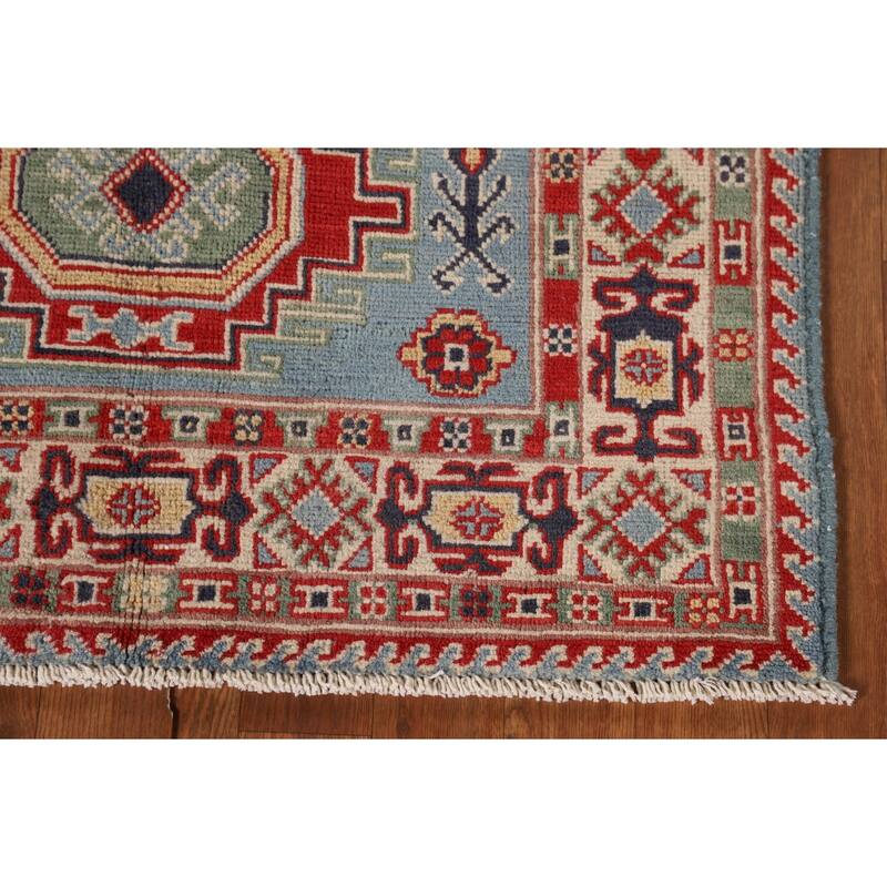 Light Blue Kazak Accent Rug Hand-Knotted Wool Carpet - 3'0"x 5'1"