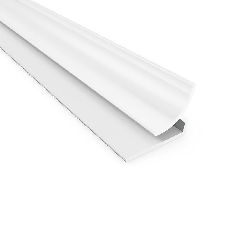 FASÄDE 47 in. Decorative Vinyl Large Profile Inside Corner Trim Matte White (5 Pack) - 5 Pack
