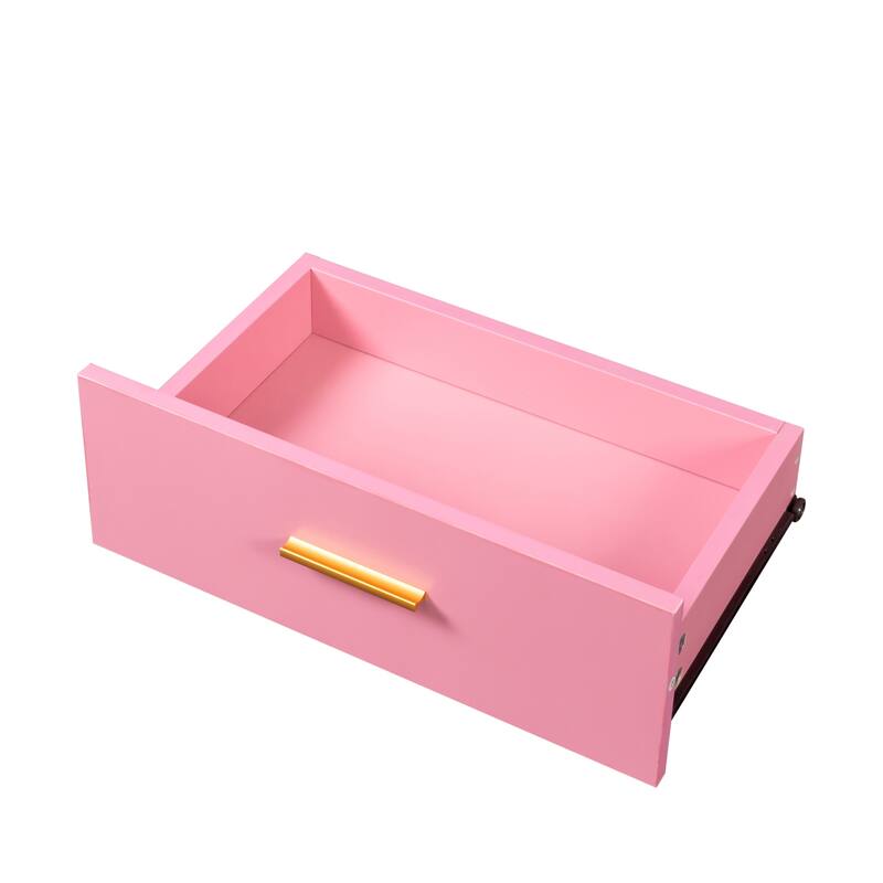 Simple Hair Desk with 2 Drawers,Multi-Layer Storage,Large Storage Space