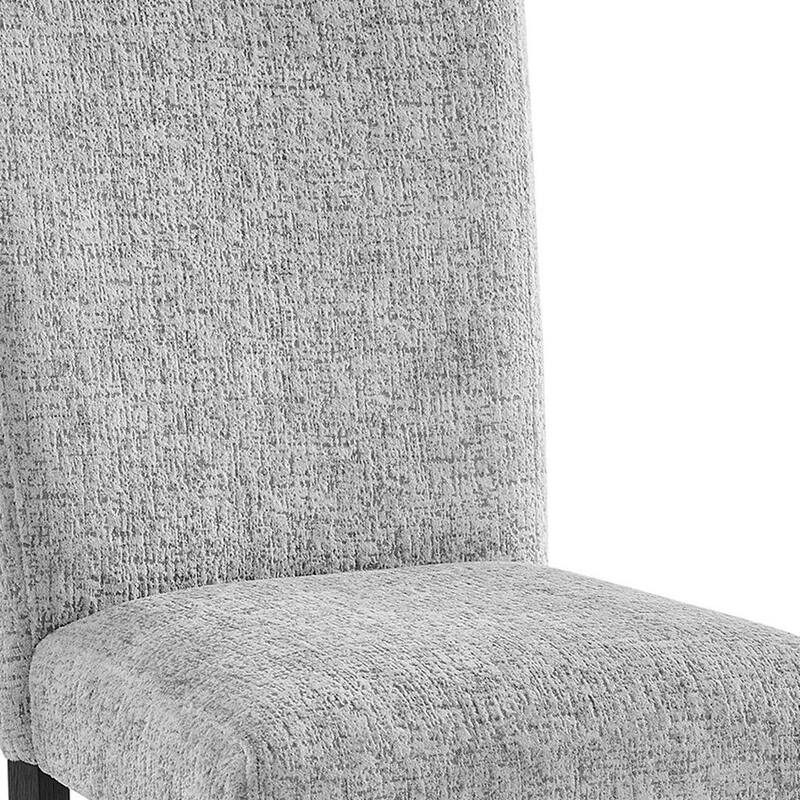 HomeRoots Set of Two Light Gray and Black Upholstered Fabric And Wood Dining Side Chairs - 21.22 in. x 40.24 in. x 18.03 in.