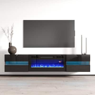 Metro EF Wall Mounted Electric Fireplace 72" TV Stand