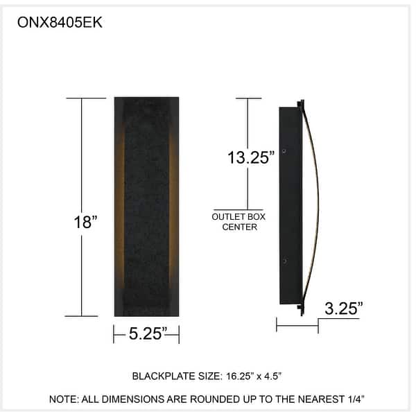 Onyx Integrated LED Earth Black Outdoor Wall Lantern