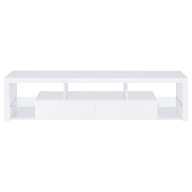 Jude 2-drawer Engineered Wood 71" TV Stand High Gloss White