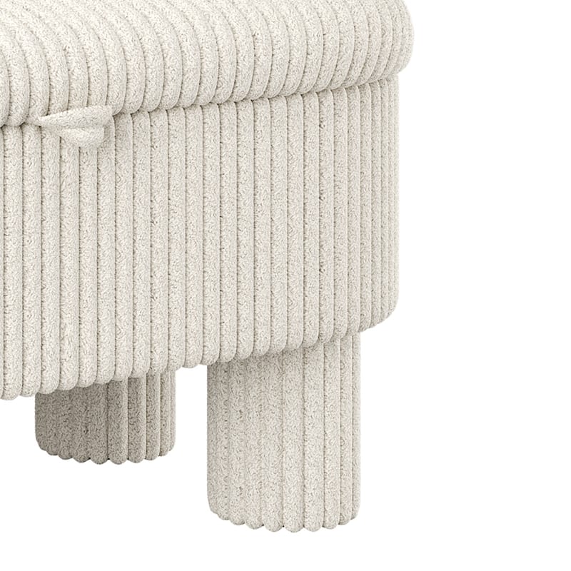 Modern Storage Ottoman Corduroy Upholstered Bench Bedroom Storage Seat Entryway Shoe Bench for Living Room, Bedroom and Entryway