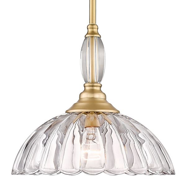 slide 2 of 10, Golden Lighting 6952-M CLR Audra 12" Wide Pendant Brushed Champagne Bronze