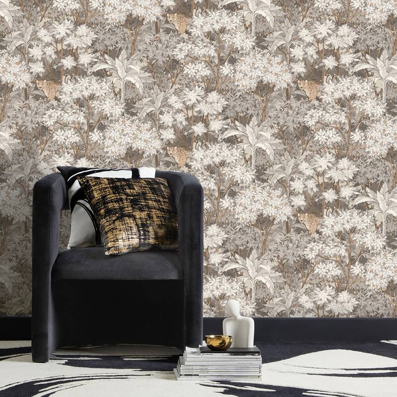 Fine Decor Kamali Neutral Leopard Trees Wallpaper
