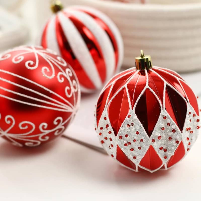 16 Pcs Christmas Decoration Ball Ornaments Set for Holiday Party Wedding - N/A