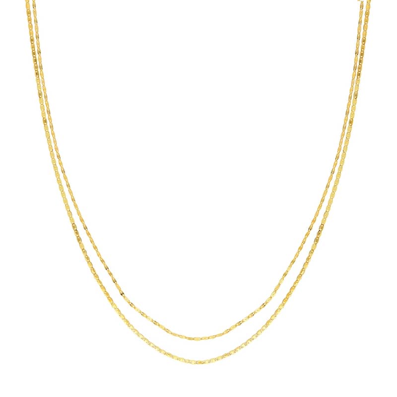 Curata 14k Yellow Gold 7.5" Hammered Forzentina Adjustable Chain Bracelet