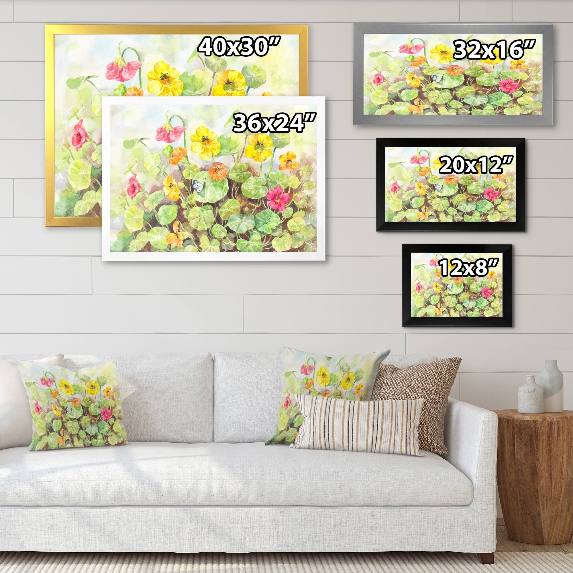 Designart "Yellow Flower In Flowering Garden" Traditional Framed