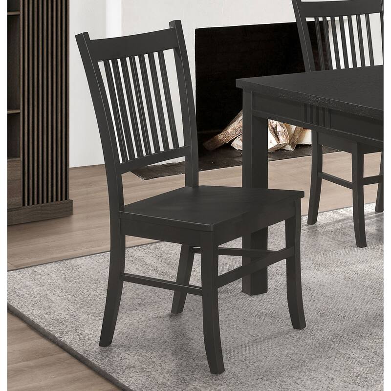 Marbrisa Matte Black Wood Dining Side Chair (Set of 2)