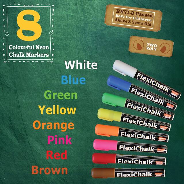 Walplus Children Blackboard Chalkboard Wall Stickers Nursery Decor with Flexichalk Marker Bright Color Liquid Chalks Pen