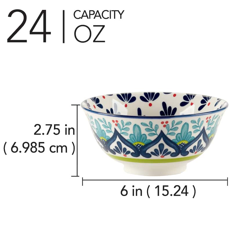 Certified International Talavera Set of 6 All Purpose Bowl 6" 6 asst - 6" Diam x 2.75"