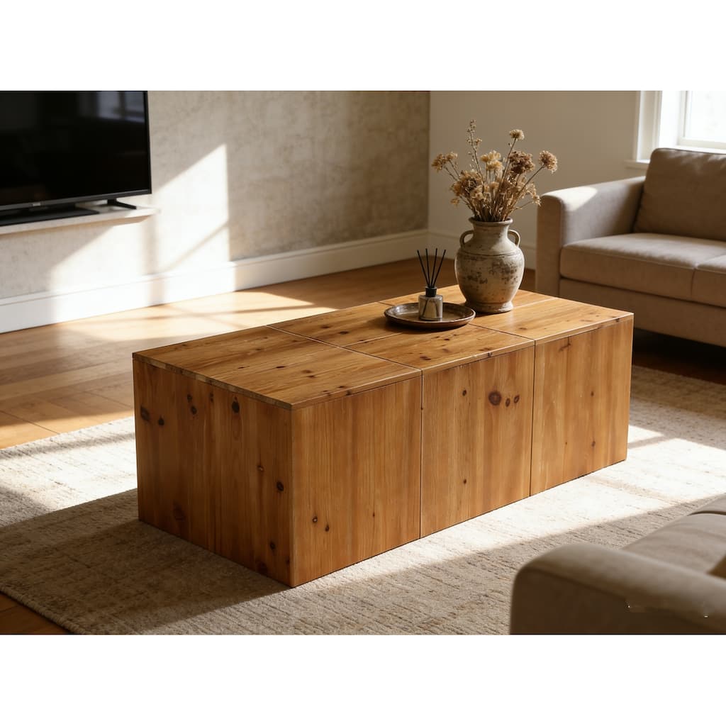Rectangle Solid Wood Coffee Table For Living Room