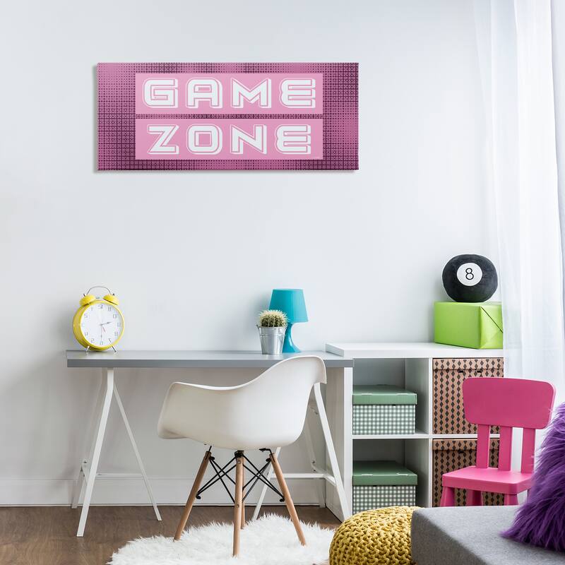 Stupell Retro Purple Game Zone Canvas Wall Art Design By Yass Naffas Designs