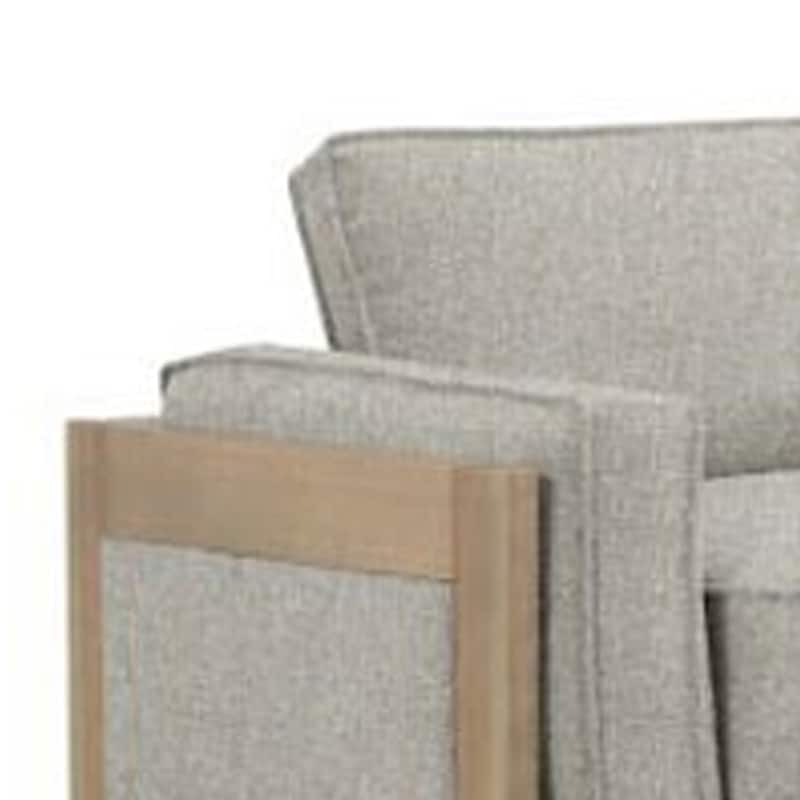 Denu Sofa, Light Brown Fabric Padded, Welt Trim Details, 93 Inch