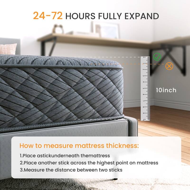 SweDrea Twin Size 10 in. Hybrid Mattress – Medium Firm Breathable and Supportive for Pressure Relief in Dorms, Apartments