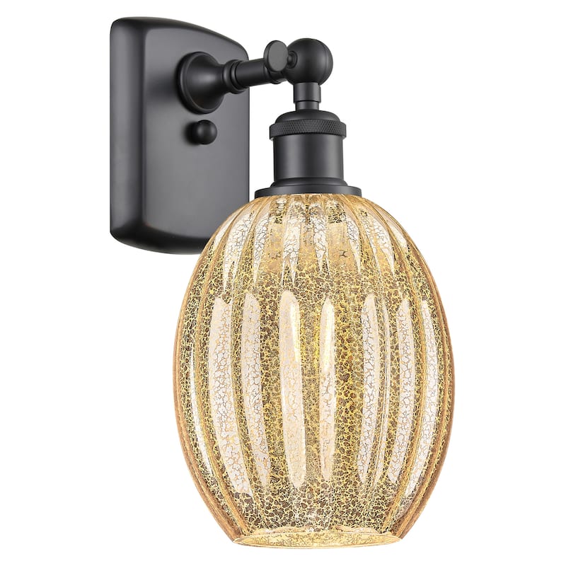 Innovations Lighting 516-1W-12-7 Preston Sconce Preston 12" Tall Wall - Matte Black / Mercury