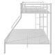 preview thumbnail 8 of 8, White Twin XL over Queen Size Metal Bunk Bed with Ladder, Fence and Guardrails for Kids, Boys and Girls, Bedroom