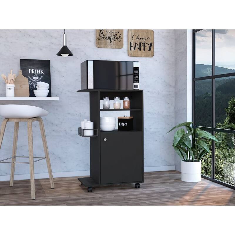 Kitchen Cart Kryot, Single Door Cabinet, Four Casters