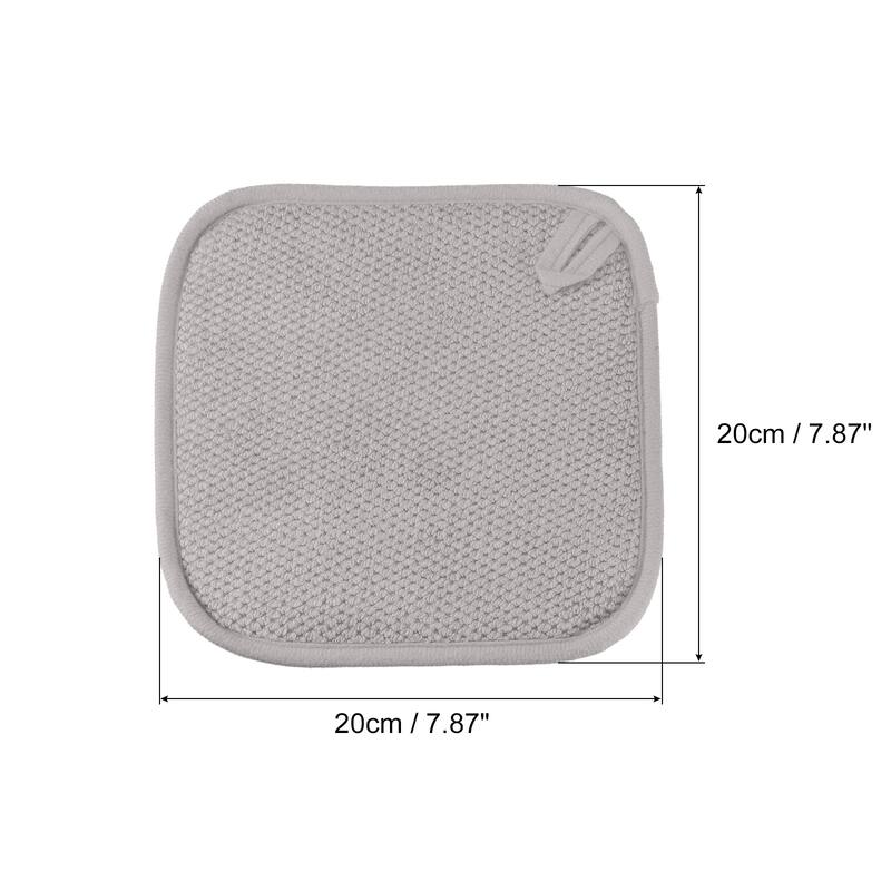 Dish Drying Mat, 7.87" x 7.87" Microfiber Absorbent Dishes Drainer Mat - Grey