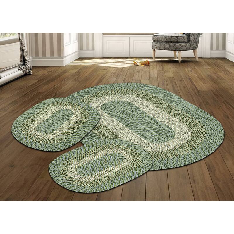 Better Trends Country Braid 100% Polypropylene 3 Pc Set Stain Resistant, Double Sided Reversible Indoor Area Utility Rug