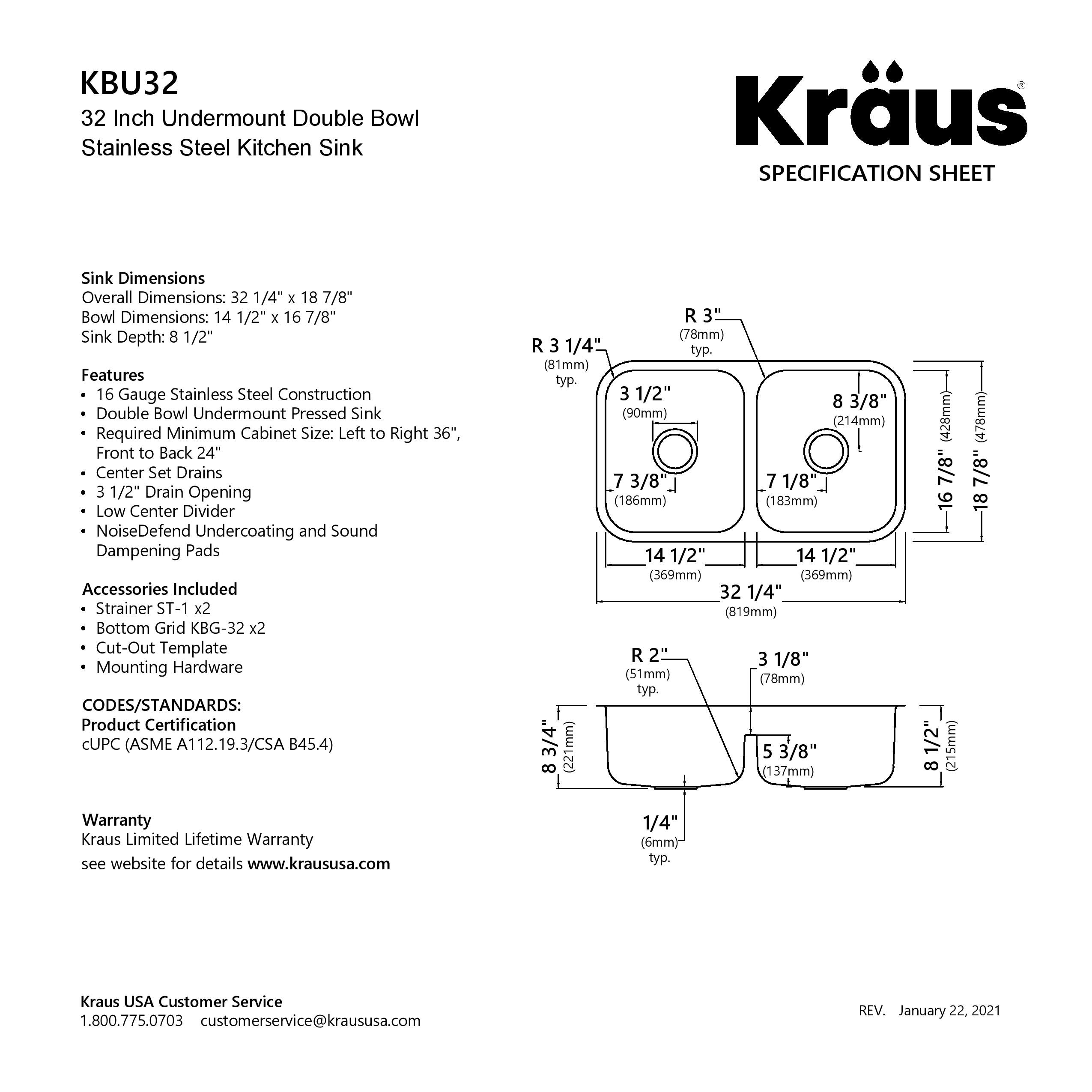 KRAUS Premier Stainless Steel 32 inch 2-Bowl Undermount Kitchen Sink Bed  Bath  Beyond 28221213