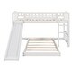 preview thumbnail 4 of 11, Multifunction Twin Over Twin Bunk Bed With Slide and Ladder,White