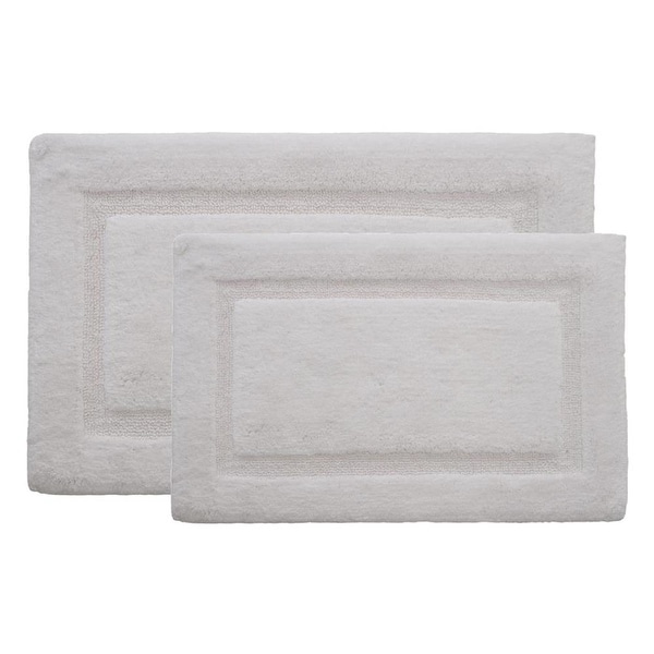 Alessi Border Ringspun Cotton White 20 in. x 32 in. 2-Piece Bath Rug Set. Opens flyout.