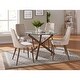 preview thumbnail 2 of 2, Set of 2 Beige and Brown Contemporary Side Chairs 35.75"