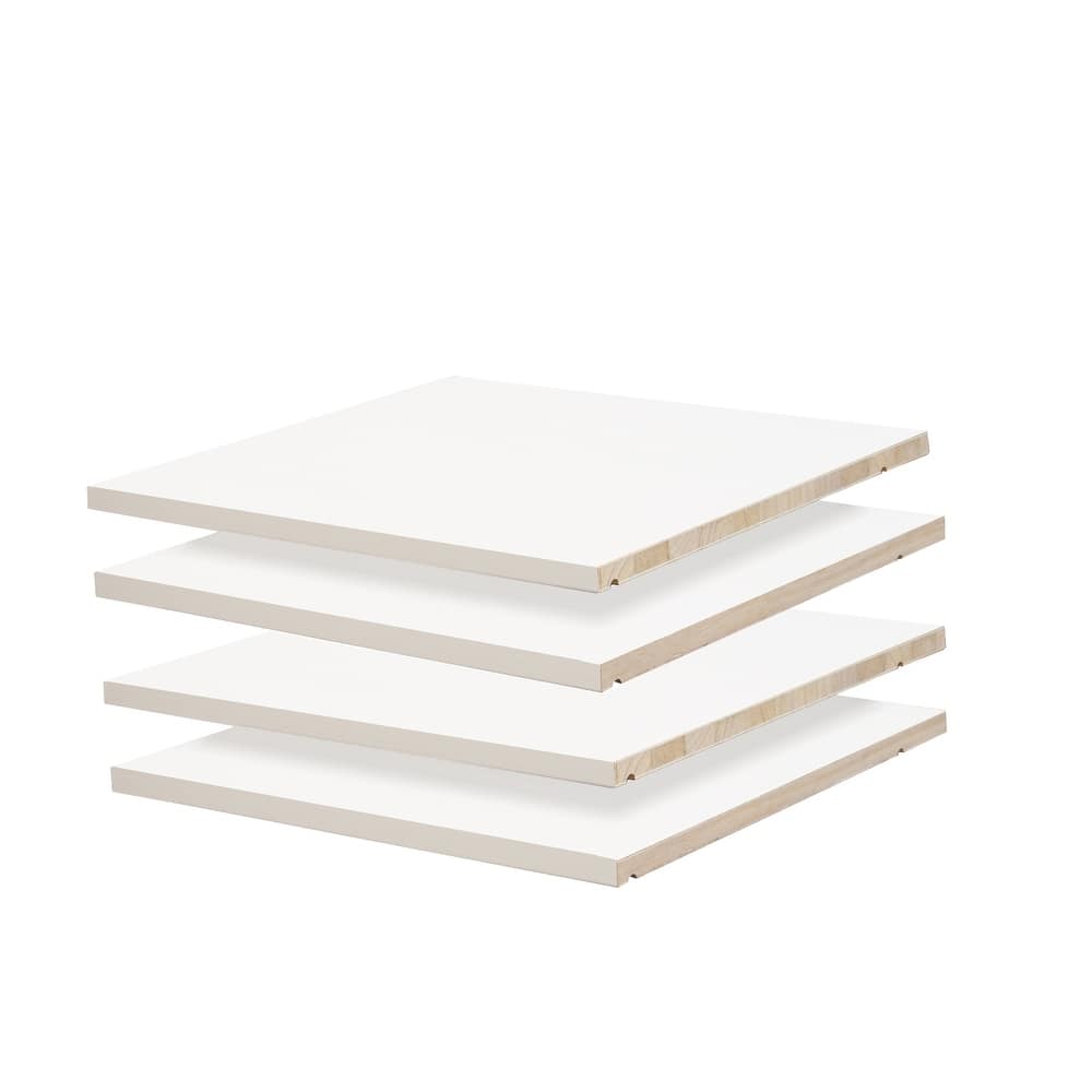 Palace Imports 100% Solid Wood Set of 4 Small Shelves for Family Wardrobe Armoires