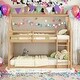 preview thumbnail 2 of 40, Twin over Twin Wooden House-shaped Floor Bunk Bed with Ladder