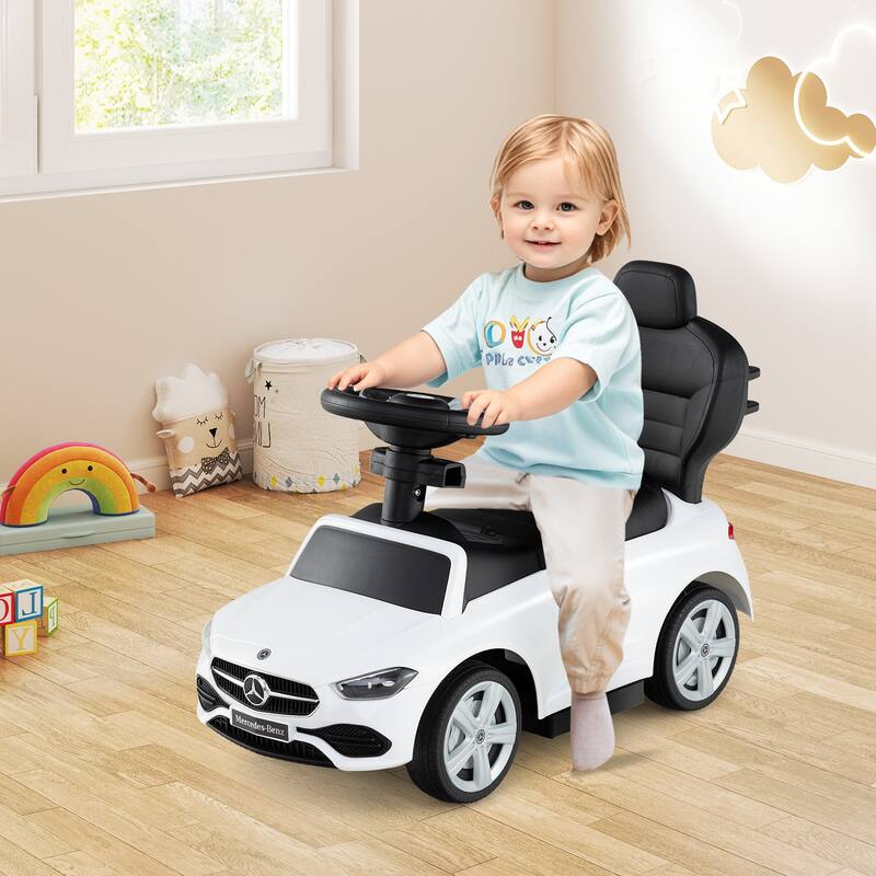 Costway Kids Ride on Push Car Mercedes-Benz Licensed 3-in-1 Sliding
