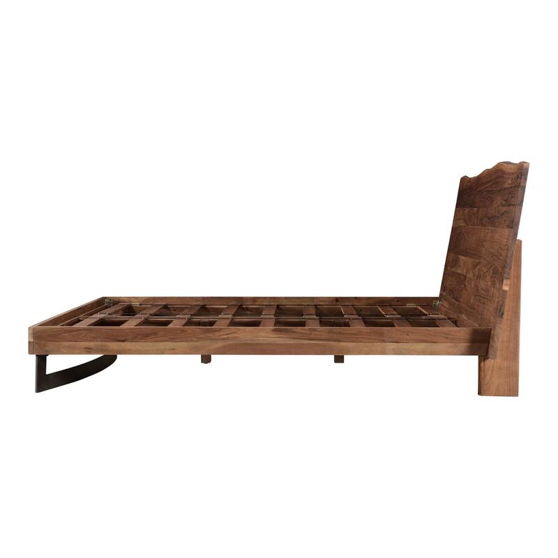 Aurelle Home Bennett Rustic Farmhouse Live Edge Platform Bed