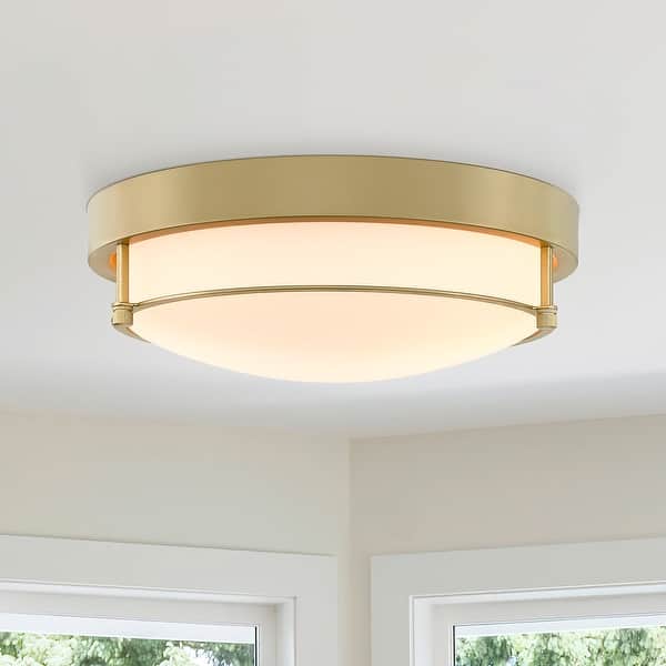 slide 2 of 14, 12 Inch 2-Light Flush Mount Light Fixture, Modern Ceiling Light