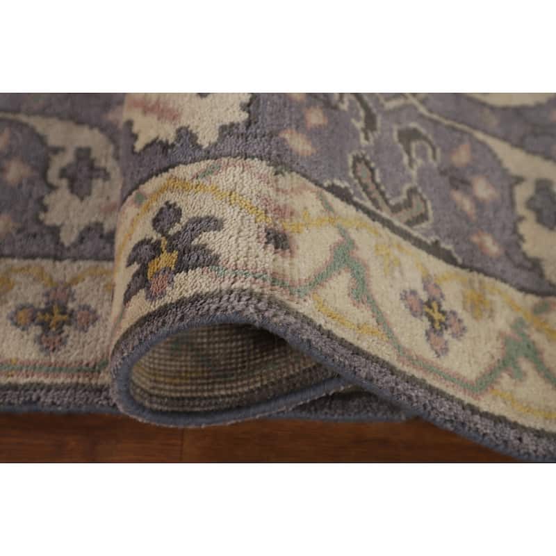 Lilac Oushak Indian Runner Rug Handmade Wool Carpet - 2'5"x 12'3"