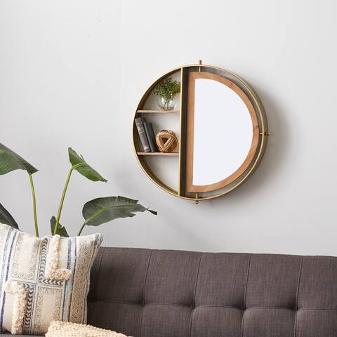Gold Iron Contemporary Wall Shelf 27 x 28 x 5 - 28 x 5 x 27