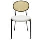 preview thumbnail 10 of 92, Leisuremod Euston Modern Velvet/Leather Dining Chair - Minimalist Wicker Back Accent Chair for Home Living Room & Kitchen