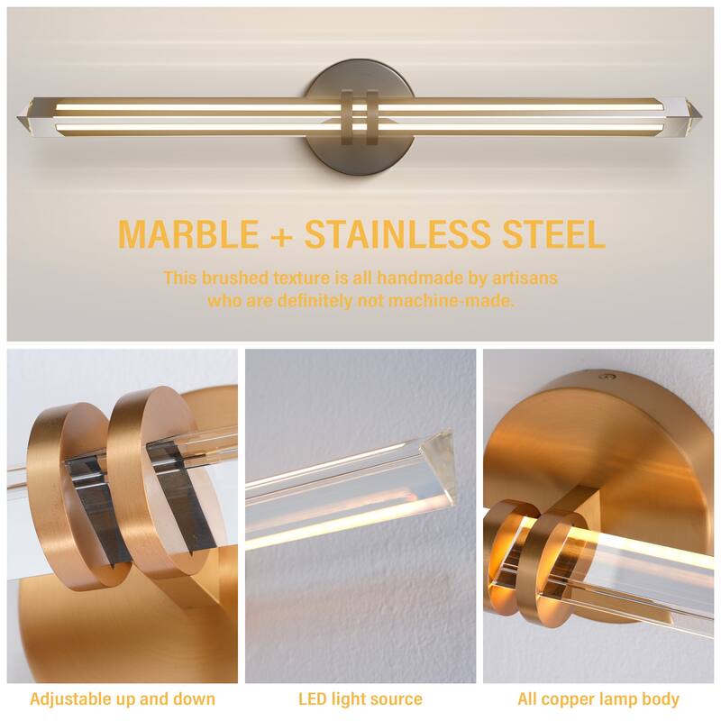 KAYLA 18/24-inch -Triangular Pyramid Crystal Vanity Light - Copper Single Pack