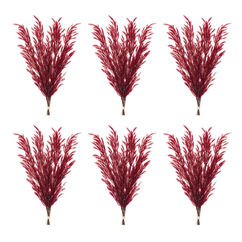 Burgandy Plume Bundle (Set of 6) - 8.5 x 3.5 x 32