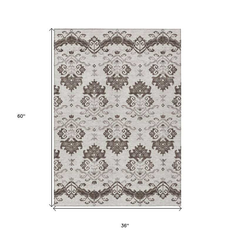 HomeRoots Oriental Transitional Rectangle Outdoor Rug