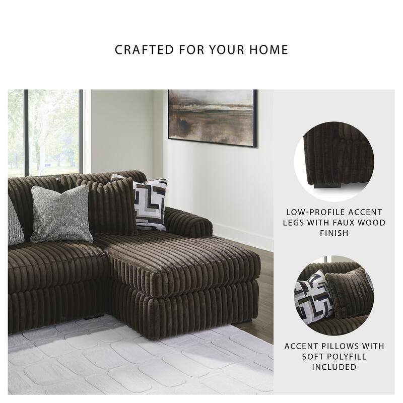 Signature Design by Ashley Midnight-madness Brown 2-Piece Sectional Sofa with Chaise - 120" W x 65" D x 40" H