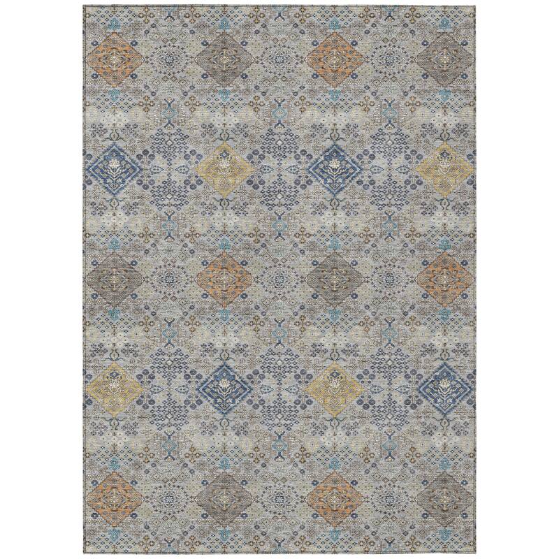 Machine Washable Indoor/ Outdoor Boho Panel Chantille Rug