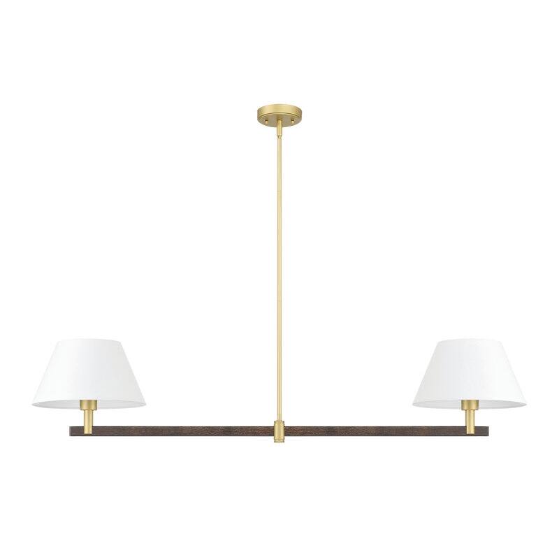 Acroma - 2 Light Gold Dimmable Lamp Shade Chandelier - N/A