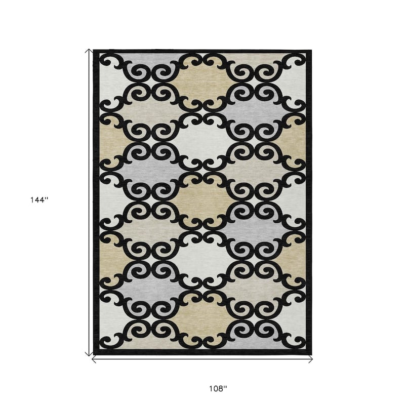 HomeRoots Trellis Transitional Rectangle Outdoor Rug