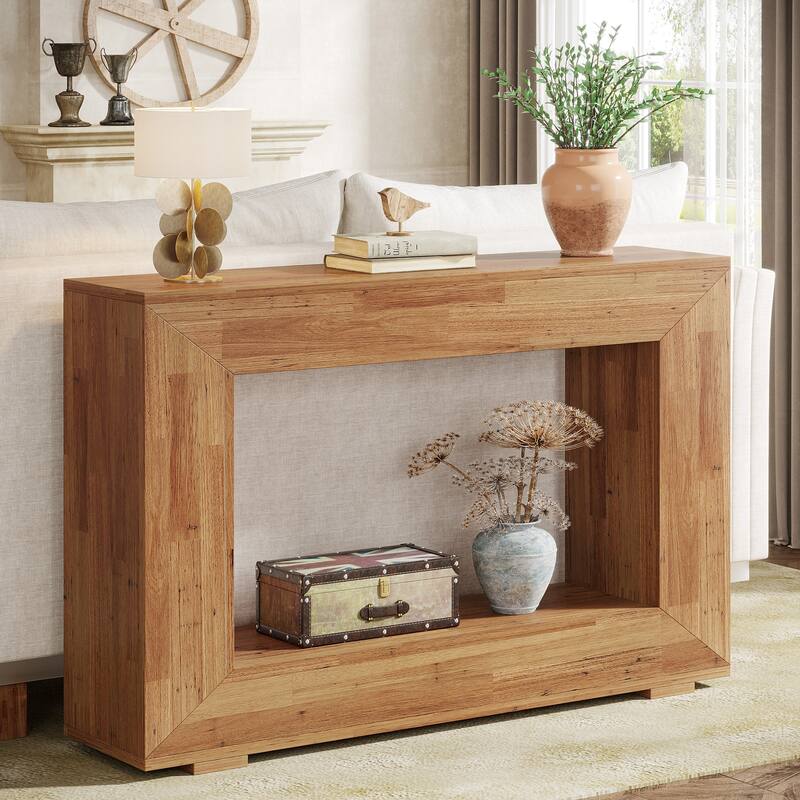 47 Inches Narrow Wood Console Table with Storage - 47.24" W x 29.1" H x 11.81" D