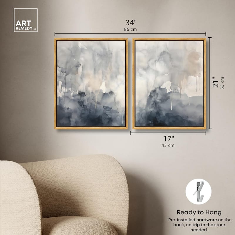 Muted Ocean Hues Canvas Set of 2 by Art Remedy