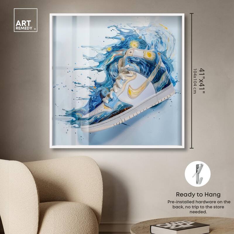 Starry Night Sneaker Splash Shadowbox by Art Remedy