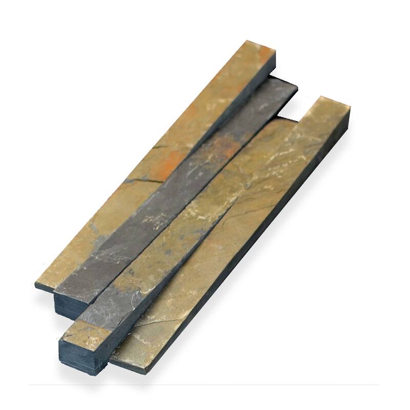 Cruz Bay Studio CR1 Cladding - 4" x 22" Brick Wall Tile - Textured - Rustic Golden Slate