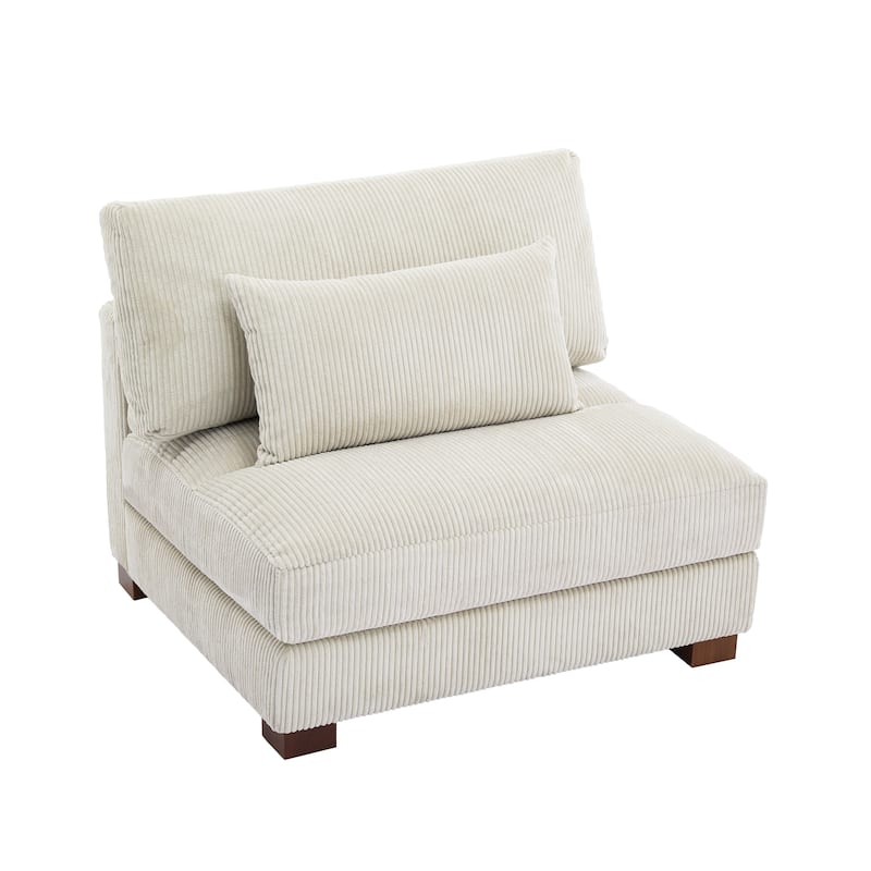 Modern Corduroy Modular Couch Sectional Sofa With Pillows