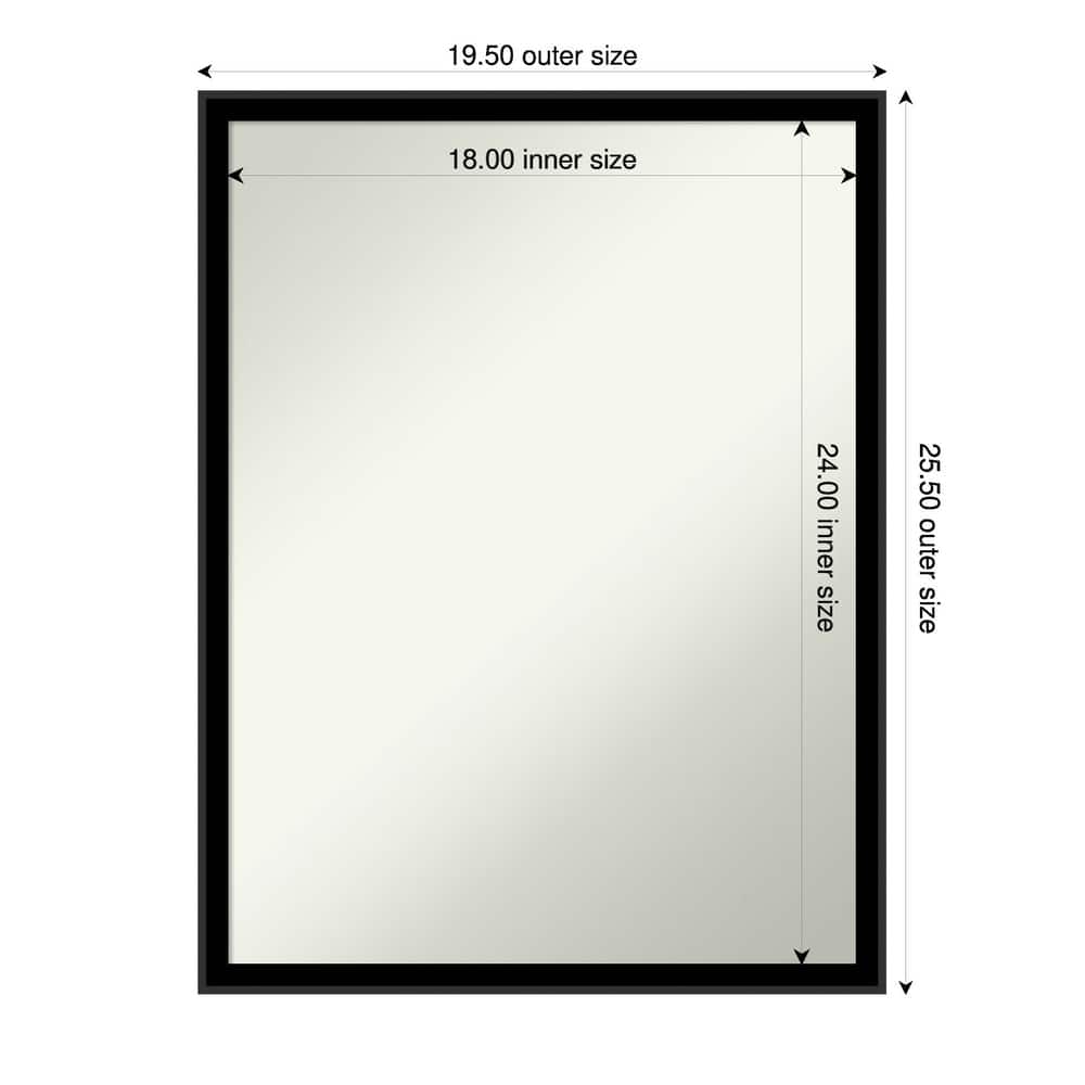 Incline Non-Beveled Wood Framed Bathroom Vanity Wall Mirror